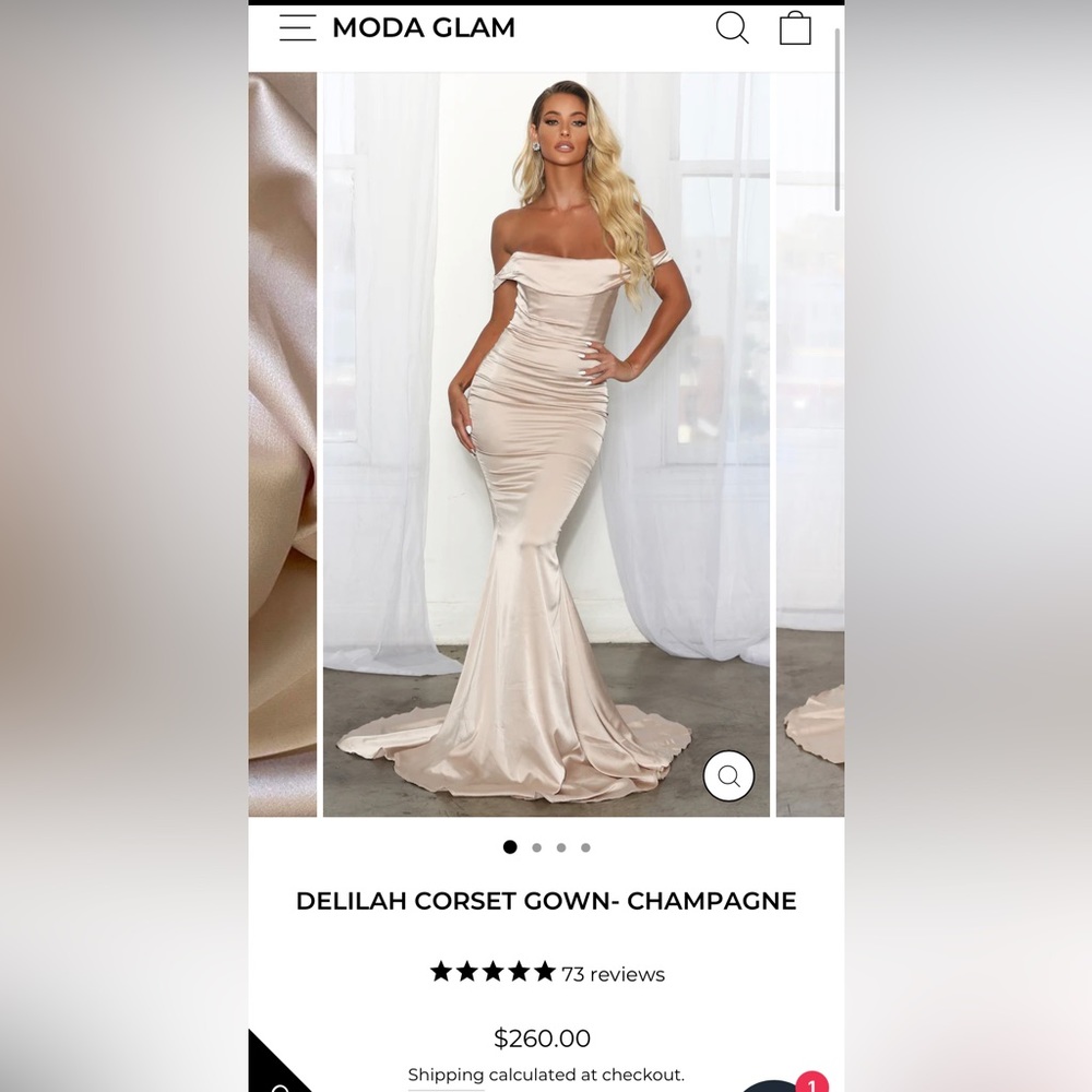 MODAGLAM CHAMPAGNE BRIDESMAID DRESS